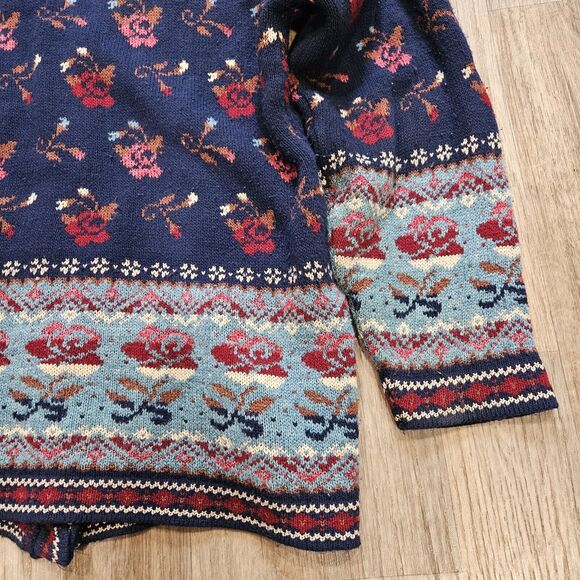 Vtg Basic Editions Cardigan Sweater Womens M Floral Grandmacore Cottagecore Boho - Picture 6 of 9